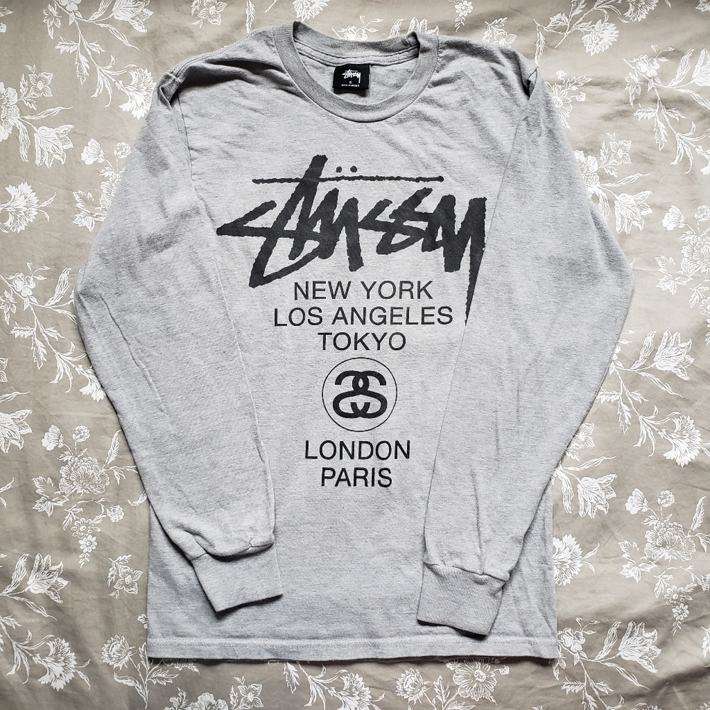 Stussy Grey Long Sleeve Size Small